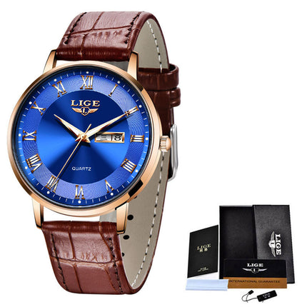 Ladies Quartz Dual Calendar Waterproof Thin Watch by Swadeshi world