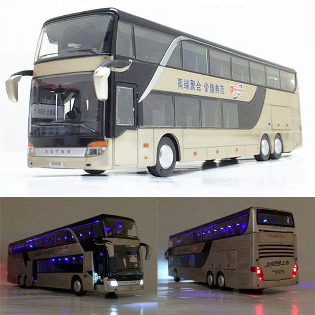 Simulation double-decker bus model children's toys