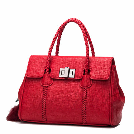 Swadeshi World Leather handbags Lychee Pattern Red Purse Imported Designer Shoulder Bags