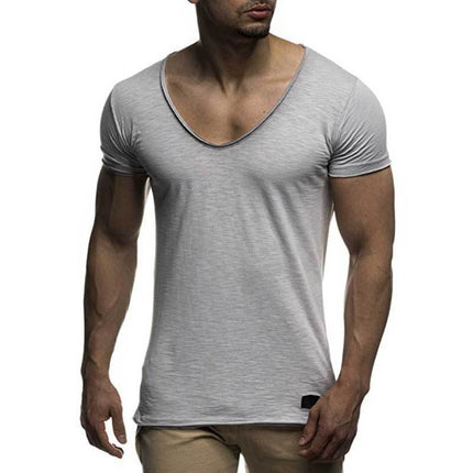 Swadeshi World V Neck Short Sleeve Men t Shirt Slim Fit T-shirt Men Thin Top Tee Casual Summer Tshirt