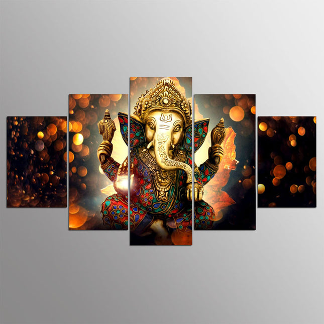 Swadeshi World The Ganapati Ganesh Indian elephant god Wall Canvas Painting