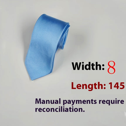 Swadeshi World Men's Silk Ties 8cm Black Hand-tied Plain Suit Tie