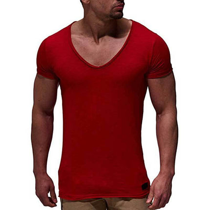 Swadeshi World V Neck Short Sleeve Men t Shirt Slim Fit T-shirt Men Thin Top Tee Casual Summer Tshirt