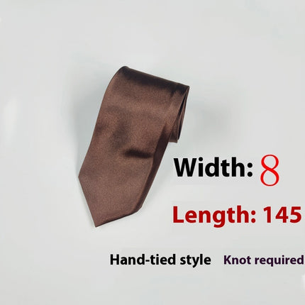 Swadeshi World Men's Silk Ties 8cm Black Hand-tied Plain Suit Tie