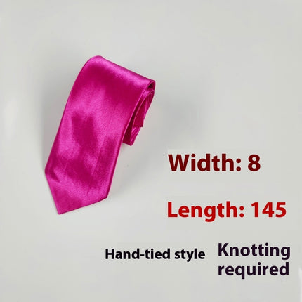 Swadeshi World Men's Silk Ties 8cm Black Hand-tied Plain Suit Tie