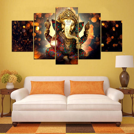 Swadeshi World The Ganapati Ganesh Indian elephant god Wall Canvas Painting