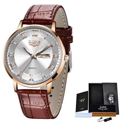 Ladies Quartz Dual Calendar Waterproof Thin Watch by Swadeshi world