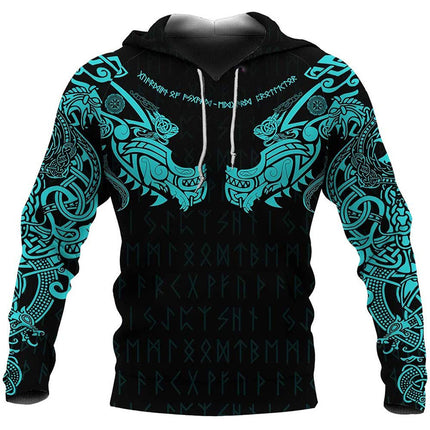 Imported Casual Sweatshirt Pullover Hoodie Black Blue by Swadeshi World