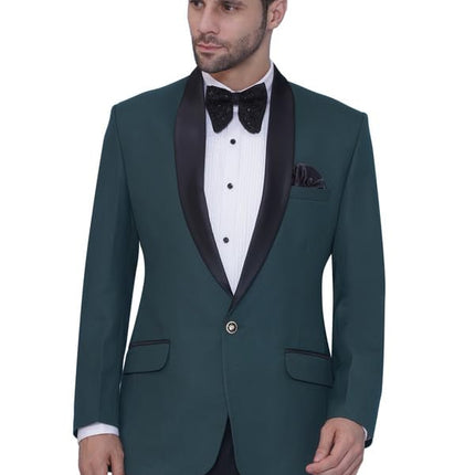 Swadeshi World Tuxedo Blazer for Men with 2 Pockets | Rayon Slim Fit Blazers | Ethnic Wear Tuxedos | One Button Solid Tuxedo Blazers in Shawl Collar | Blazer for Wedding, Festive, Formal