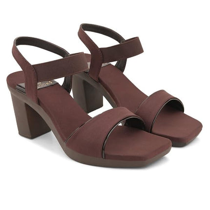 Women's Trendy Block Heels Open-Toe Sandals with Elastic Support, Anti-Skid Sole & Block Heels For Girls & Women