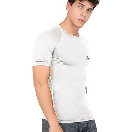 Swadeshi World Half Sleeve Compression T-Shirt Men's Athletic Sports Fitness Gym tshirts