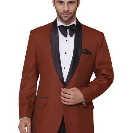 Swadeshi World Tuxedo Blazer for Men with 2 Pockets | Rayon Slim Fit Blazers | Ethnic Wear Tuxedos | One Button Solid Tuxedo Blazers in Shawl Collar | Blazer for Wedding, Festive, Formal
