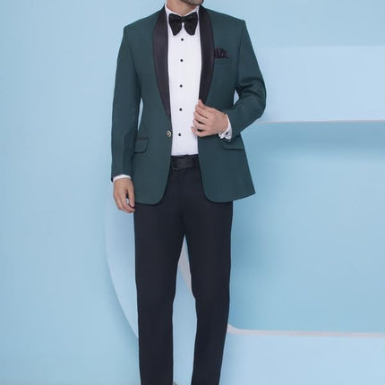 Swadeshi World Tuxedo Blazer for Men with 2 Pockets | Rayon Slim Fit Blazers | Ethnic Wear Tuxedos | One Button Solid Tuxedo Blazers in Shawl Collar | Blazer for Wedding, Festive, Formal
