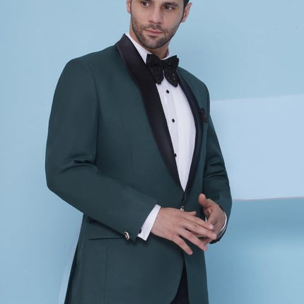 Swadeshi World Tuxedo Blazer for Men with 2 Pockets | Rayon Slim Fit Blazers | Ethnic Wear Tuxedos | One Button Solid Tuxedo Blazers in Shawl Collar | Blazer for Wedding, Festive, Formal