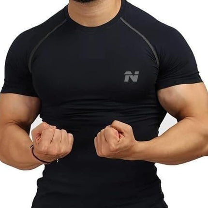 Swadeshi World Half Sleeve Compression T-Shirt Men's Athletic Sports Fitness Gym tshirts