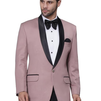 Swadeshi World Tuxedo Blazer for Men with 2 Pockets | Rayon Slim Fit Blazers | Ethnic Wear Tuxedos | One Button Solid Tuxedo Blazers in Shawl Collar | Blazer for Wedding, Festive, Formal