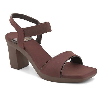Women's Trendy Block Heels Open-Toe Sandals with Elastic Support, Anti-Skid Sole & Block Heels For Girls & Women