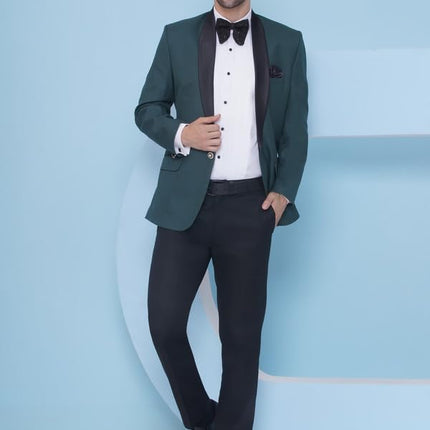 Swadeshi World Tuxedo Blazer for Men with 2 Pockets | Rayon Slim Fit Blazers | Ethnic Wear Tuxedos | One Button Solid Tuxedo Blazers in Shawl Collar | Blazer for Wedding, Festive, Formal