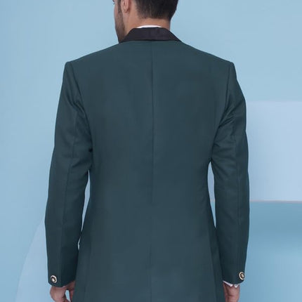 Swadeshi World Tuxedo Blazer for Men with 2 Pockets | Rayon Slim Fit Blazers | Ethnic Wear Tuxedos | One Button Solid Tuxedo Blazers in Shawl Collar | Blazer for Wedding, Festive, Formal