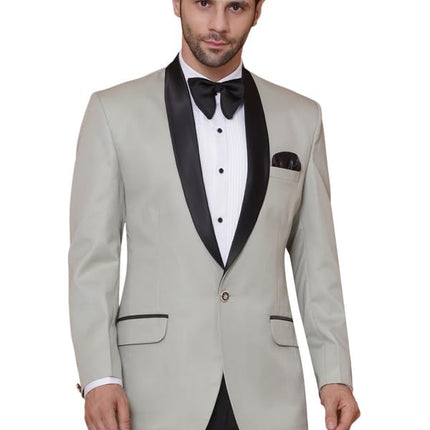 Swadeshi World Tuxedo Blazer for Men with 2 Pockets | Rayon Slim Fit Blazers | Ethnic Wear Tuxedos | One Button Solid Tuxedo Blazers in Shawl Collar | Blazer for Wedding, Festive, Formal