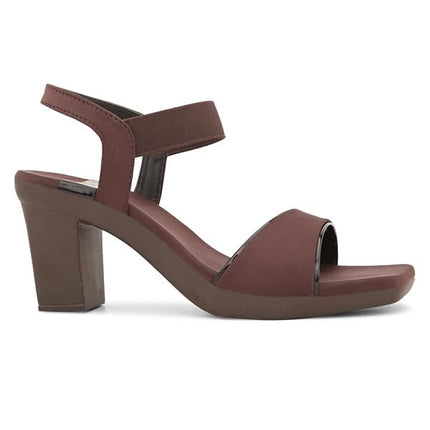 Women's Trendy Block Heels Open-Toe Sandals with Elastic Support, Anti-Skid Sole & Block Heels For Girls & Women