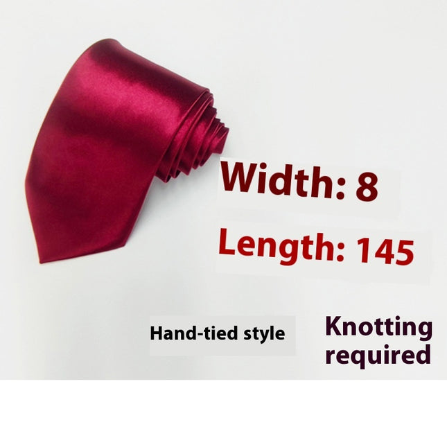 Swadeshi World Men's Silk Ties 8cm Black Hand-tied Plain Suit Tie