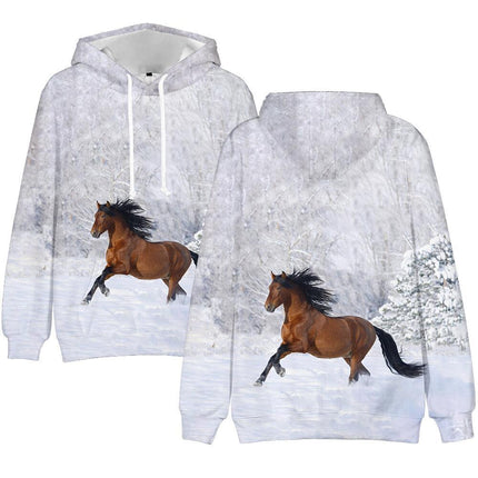 Swadeshi World Men's horse Print 3D Hooded Men Hoodies