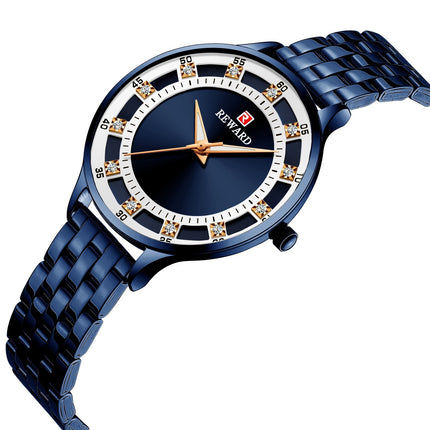 Ladies Steel Belt Quartz Diamond Women's Watch Waterproof Watches by Swadeshi World