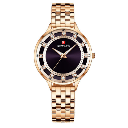 Ladies Steel Belt Quartz Diamond Women's Watch Waterproof Watches by Swadeshi World