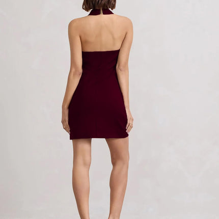 SWADESHI WORLD V-Neck Sleeveless Cotton Blend Solid Bodycon Knee-Length Women Dress