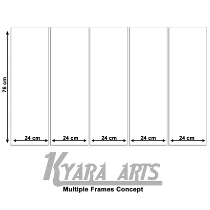 Swadeshi World with KYARA ARTS wooden framed, Buddha wall painting 30 inch x 50 inch set of 5… (Design-3)