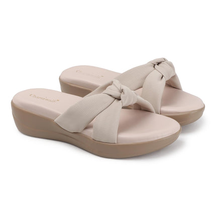 Women’s Wedge Slip-On Sandals with Knot Strap | Comfortable Casual Platform Slippers for Girls & Women