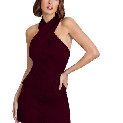 SWADESHI WORLD V-Neck Sleeveless Cotton Blend Solid Bodycon Knee-Length Women Dress