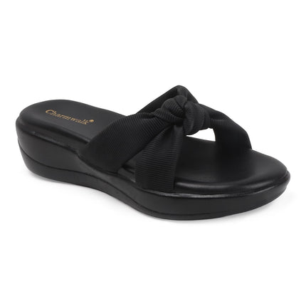 Women’s Wedge Slip-On Sandals with Knot Strap | Comfortable Casual Platform Slippers for Girls & Women