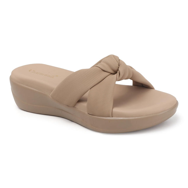 Women’s Wedge Slip-On Sandals with Knot Strap | Comfortable Casual Platform Slippers for Girls & Women