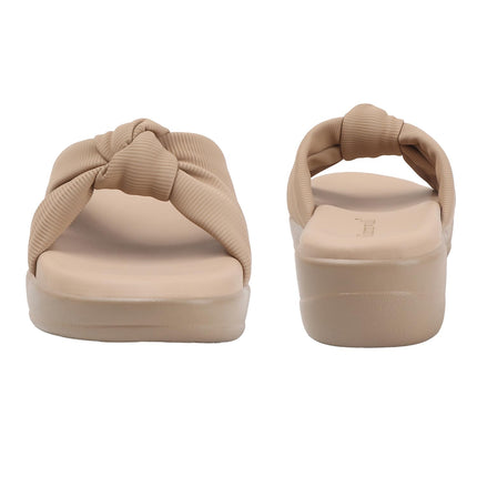 Women’s Wedge Slip-On Sandals with Knot Strap | Comfortable Casual Platform Slippers for Girls & Women