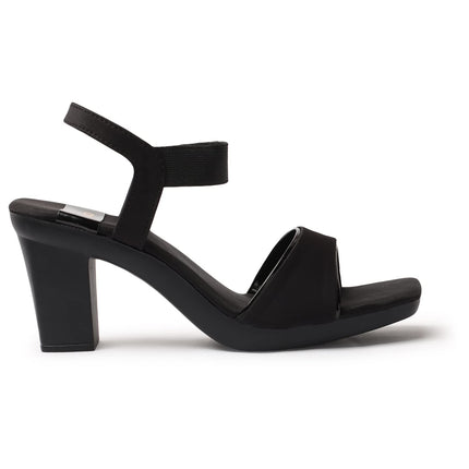 Women's Trendy Block Heels Open-Toe Sandals with Elastic Support, Anti-Skid Sole & Block Heels For Girls & Women