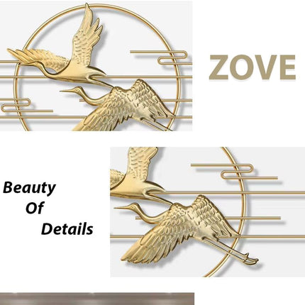 Swadeshi World Golden Flying Bird Wall Art with Metal Frame (Golden, 48 x22 inch)