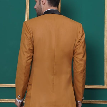 Swadeshi World Tuxedo Blazer for Men with 2 Pockets | Rayon Slim Fit Blazers | Ethnic Wear Tuxedos | One Button Solid Tuxedo Blazers in Shawl Collar | Blazer for Wedding, Festive, Formal
