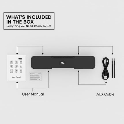 Karaoke Wireless Speaker & Mic Combo - MZ M51 Portable Bluetooth Sound bar  – 10W Dynamic Sound | 2400 mAh Battery | TV Wireless Speaker with USB/TF/AUX Support