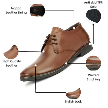SWADESHI WORLD Leatherful Formal Lace-up Shoes for Men Full Grain Leather TPR Sole Party Shoes All Occassion Genuine Leather