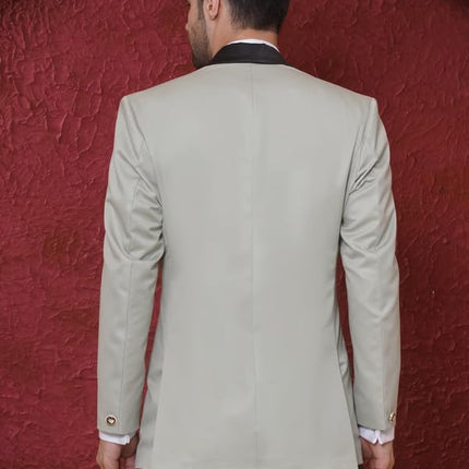 Swadeshi World Tuxedo Blazer for Men with 2 Pockets | Rayon Slim Fit Blazers | Ethnic Wear Tuxedos | One Button Solid Tuxedo Blazers in Shawl Collar | Blazer for Wedding, Festive, Formal