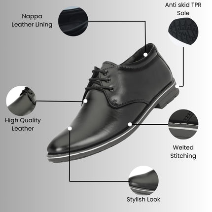 SWADESHI WORLD Leatherful Formal Lace-up Shoes for Men Full Grain Leather TPR Sole Party Shoes All Occassion Genuine Leather