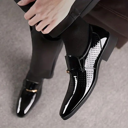 Swadeshi World Men Glossy Formal Shoes  Slip-On Design with Cushioned Insole for Men