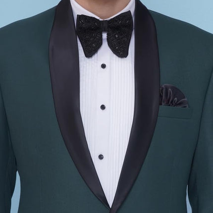 Swadeshi World Tuxedo Blazer for Men with 2 Pockets | Rayon Slim Fit Blazers | Ethnic Wear Tuxedos | One Button Solid Tuxedo Blazers in Shawl Collar | Blazer for Wedding, Festive, Formal