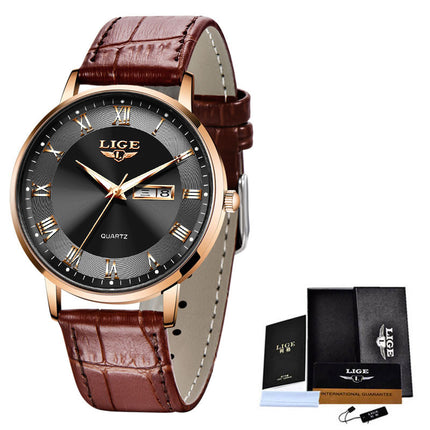 Ladies Quartz Dual Calendar Waterproof Thin Watch by Swadeshi world