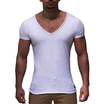 Swadeshi World V Neck Short Sleeve Men t Shirt Slim Fit T-shirt Men Thin Top Tee Casual Summer Tshirt