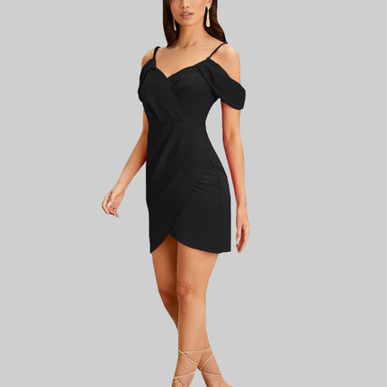 SWADESHI WORLD V-Neck Sleeveless Cotton Blend Solid Bodycon Knee-Length Women Dress
