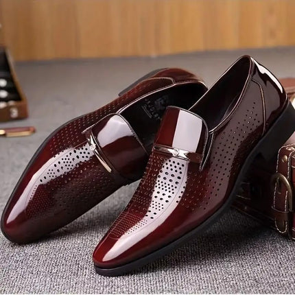 Swadeshi World Men Glossy Formal Shoes  Slip-On Design with Cushioned Insole for Men
