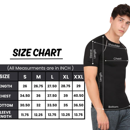Swadeshi World Half Sleeve Compression T-Shirt Men's Athletic Sports Fitness Gym tshirts